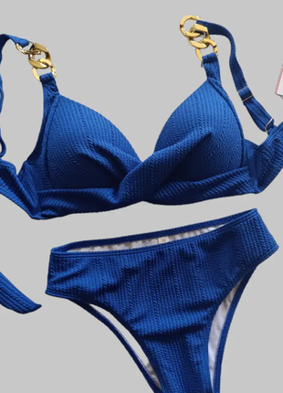 Купальник женский текстурный на чашке с цепями same game 3 цвета  2309шд