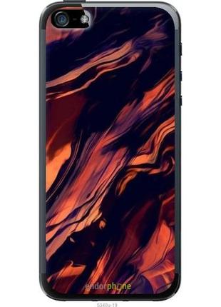 Чохол на apple iphone se черно-оранжевая абстракция эппл айфон се