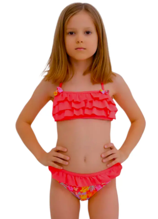 Купальник для дівчаток рюші teres 4 кольори 351шд