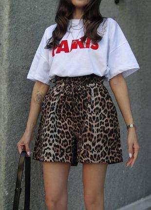 Женские летние стильные леопардовые шорты