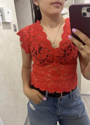 Топ zara коралловый