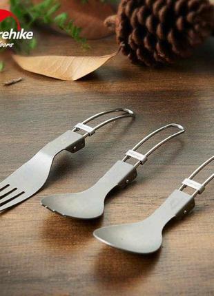 Вилка складная naturehike titanium spoon nh19c001-j серый4 фото