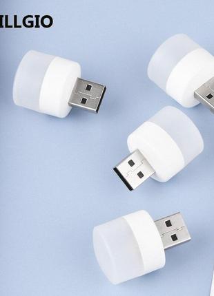 Портативна світлодіодна usb led лампа-ліхтарик нічник 1w (білий)1 фото