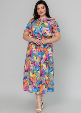 Платье летнее длинное штапельное  цветочный принт1 фото