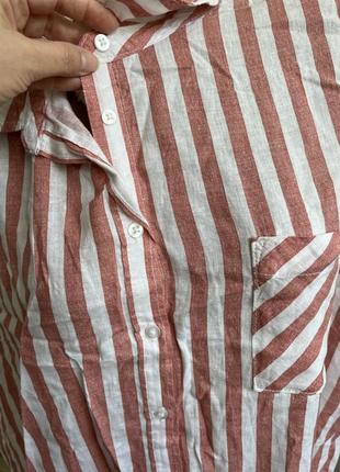 Сорочка в смужку жіноча з льону батал  демісезонне george 2xl-4xl5 фото