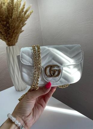 Сумка жіноча gucci white  гуччі біла 0691 фото