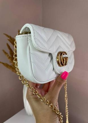 Сумка жіноча gucci white  гуччі біла 0693 фото