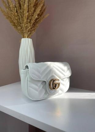 Сумка жіноча gucci white  гуччі біла 0694 фото