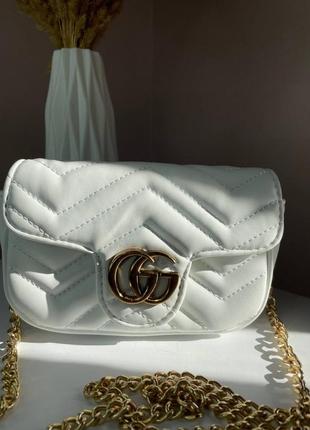 Сумка жіноча gucci white  гуччі біла 0692 фото