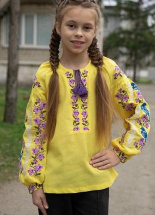 Вишиванка льняна для дівчинки