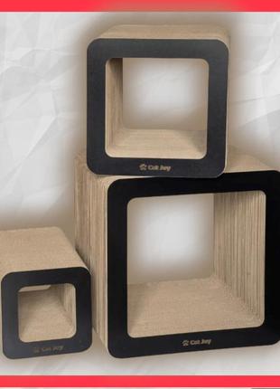 Игровой комплекс из когтеточек кубов для котов бохо венге от cat joy