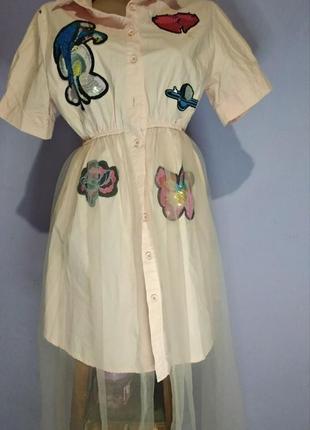 Платье рубашка для подростка 150-160 см или размер xs