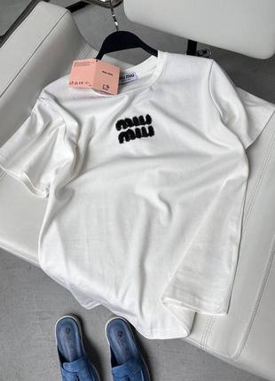 Футболка белая miu miu
