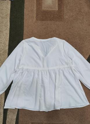 Біла белая блуза блузка рубашка сорочка можна на вагітних хл,л,м розмір 46,443 фото