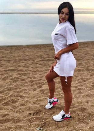 Спортивное платье футболка женская короткая мини легкая повседневная базовая черная летняя на лето плата