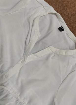 Біла белая блуза блузка рубашка сорочка можна на вагітних хл,л,м розмір 46,446 фото