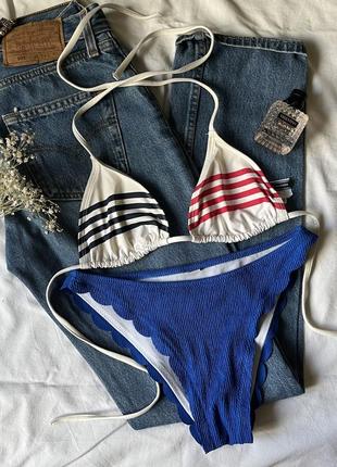Синий раздельный купальник на завязках Tommy hilfiger