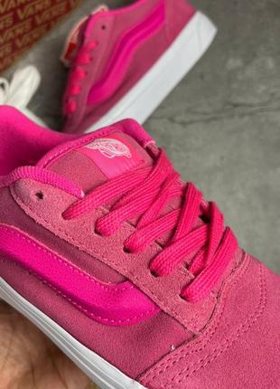 Кросівки vans knu skool pink white platform4 фото