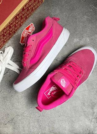 Кросівки vans knu skool pink white platform6 фото