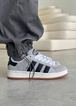 Жіночі замшеві кросівки adidas campus grey black5 фото