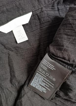 Рубашка оверсайз мятая чёрного цвета h&m, s/165/88 cm8 фото