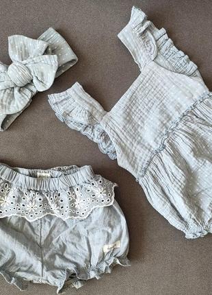 Летний муслиновый костюмчик для девочки