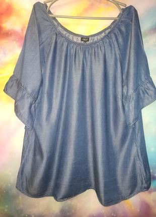 Летняя джинсовая туника блузка