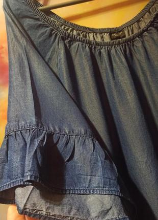 Летняя джинсовая туника блузка