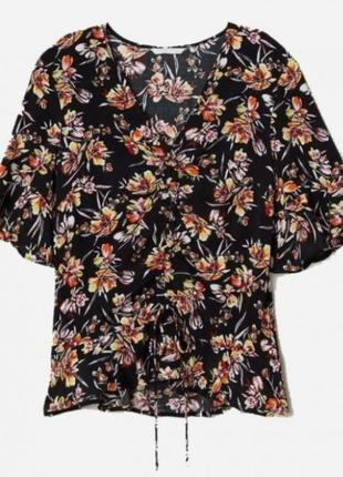 Красивая блуза топ h&m вискоза цветы этикетка