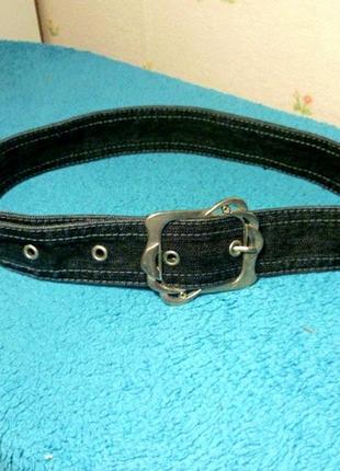 Джинсовый пояс - ремень черный женский дина 90 см