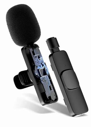 Портативний бездротовий петличний мікрофон and-1 type-c, black5 фото