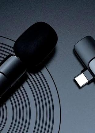 Портативний бездротовий петличний мікрофон and-1 type-c, black4 фото