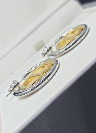 Сережки dior , діор  двохкольорові топ