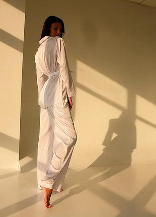 Шелковая пижама mira&am рубашка и брюки из коллекции слоуд