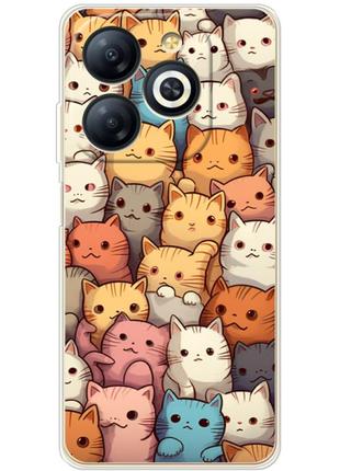 Чохол силіконовий з картинкою на infinix smart 8 (ілюстрація котики)