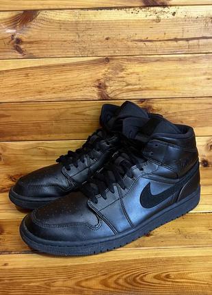 Кроссовки мужские nike air jordan 1 retro mid black