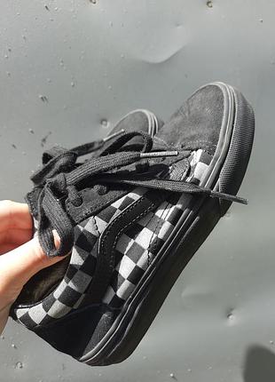 Кеды детские vans,черные замшевые с светоотражающим эффектом,размер 13.5