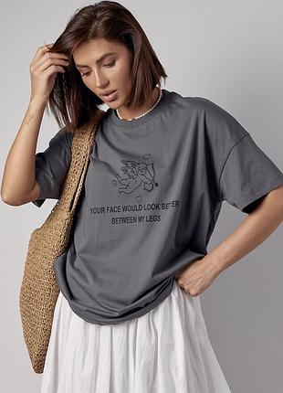 Жіноча футболка oversize з купідоном