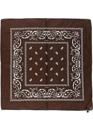 Бандана маленький платок повязка хлопок хустка на голову шею лицо руку шоколад пейсли новая