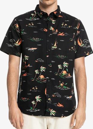 Оригінальна сорочка quicksilver island breeze flamingo printed shirt black5 фото