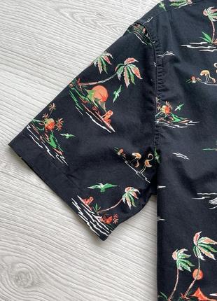 Оригинальная рубашка quicksilver island breeze flamingo printed shirt black6 фото