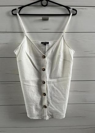 Майка топ лляна на ґудзиках topshop