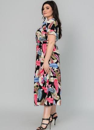 Платье летнее длинное штапельное цветочный принт4 фото