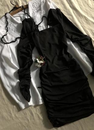 Очень красивое черное платье с открытой спинкой 🥥4 фото