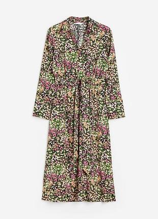 H&m красива сукня сукня- сорочка сукня в квітах плаття максі сукня з довгими рукавами нова сукня