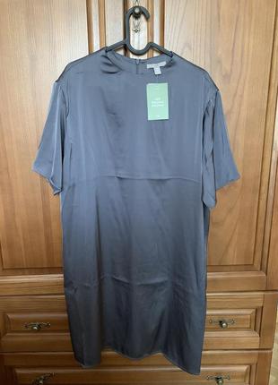 H&m платье атлас l xl новое платье стильное