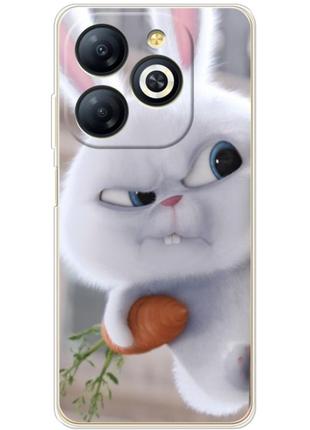 Чохол силіконовий з картинкою на infinix smart 8 (мультик, злий кролик сніжок)