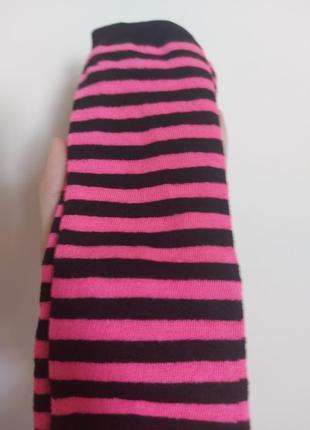 Перчатки рукавички полоска розово чёрные косплей