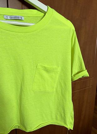 Pull&bear яскравий кроп топ 3