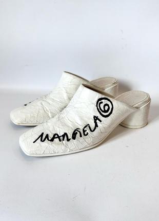 Кожаные мюли шлепки maison martin margiela